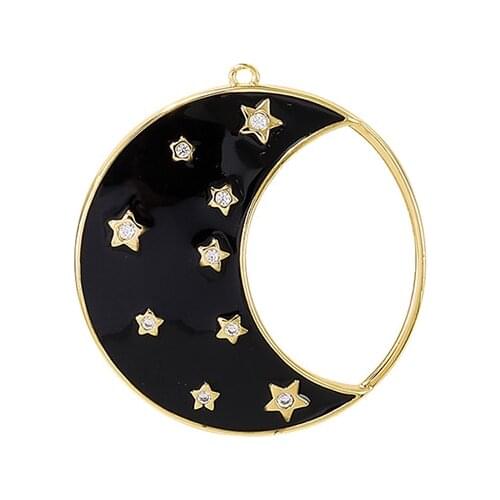 Factory Wholesale Gold Color Brass Dripping Oil Round Charms Pendants Necklace and Bracelet Earring Diy Jewelry Accessories