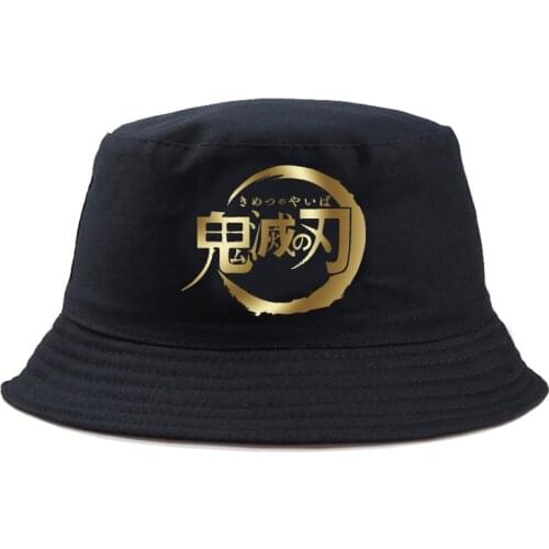 Japanese Anime Demon Slayer Panama Bucket Hat Men Women Summer funny cartoon Bucket Cap bob Hat Hip Hop Fishing Fisherman Hat