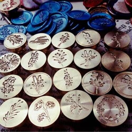 Flower Plants Stamp Head Custom DIY Heads Original Wax Seal Stamps for Postage Arts Journal Package Wedding Date Gifts Envelope