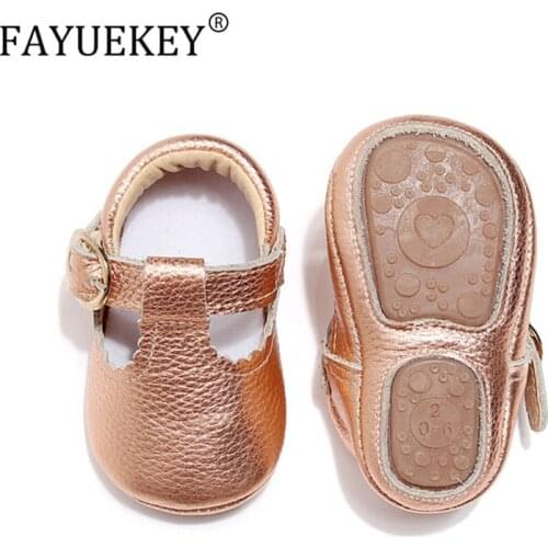First Walkers Toddler Girl Shoes Genuine Leather Baby Moccasins Princess Hard Sole Newborn Baby Girl Mary Jane Shoes Baby T-bar