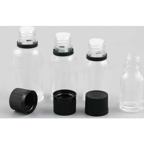 12 x 5ml 10ml 15ml 20ml 30m 50ml 100ml Empty Clear aromatherapy oil bottle with Tamper Evident Childproof Cap orifice reducer