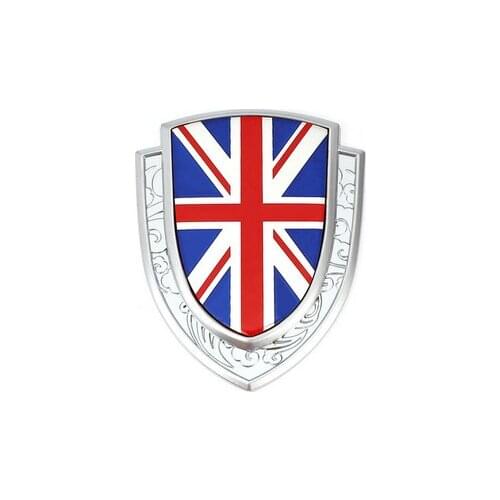 Silver 3D Metal England UK Flag Car Trunk Window Side Emblem Badge Decal Sticker