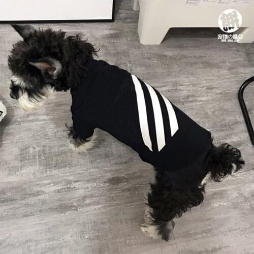 Schnauzer Tshirt for Poodle Summer Spring Cotton Vest for Pug Chihuahua Striped T-shirt XS-XL PC1003