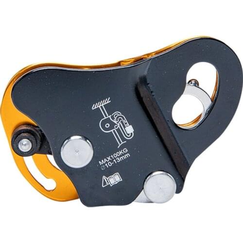 Rock Climbing Ascender Fall Arrest Protection Belay Device Self-Locking 10-13MM Rope Grip Clamp for Outdoor Climbing and Rescue