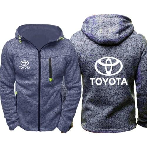 Hoodies Men Toyota Car Logo Print Casual Hip Hop Harajuku Long Sleeve Hooded Sweatshirts Mens zipper Jacket Man Hoody Clothing M