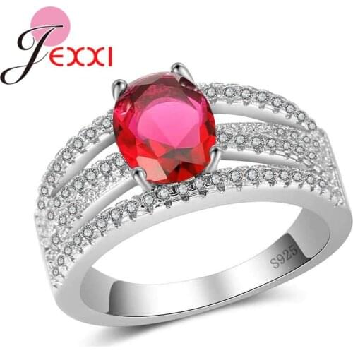 Three Lines Design 100% 925 Sterling Silver Luxury Rings With Full Pave AAA Cubic Zircon Women Engagement Wedding Jewelry