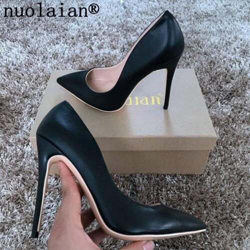 Black High Heel Shoes Woman Wedding Shoes Womens Pointed Toe High Heels Patent Leather Pumps Women Pump Lady Shoes 8 10 12CM