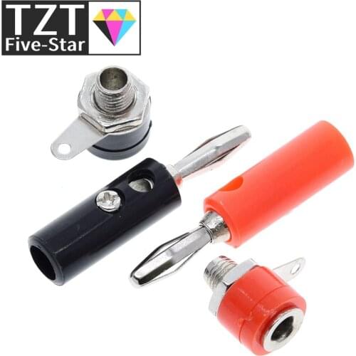 TZT 1set Male And Female J072 4mm Banana Plug Male And Female To Insert Connector Banana Pin DIY Model Parts