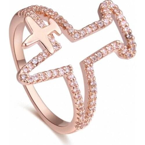 TRACYSWING Element Brand Real AAA Zirconia Micro Inlays Rose Gold Color Ring Party For Women Valentine Gift Th-129834