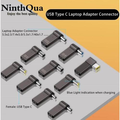 1Pcs 100W USB C PD Fast Charging Plug for Laptop Type C Female to Universal Laptop Power Adapter Connector Jack Converter