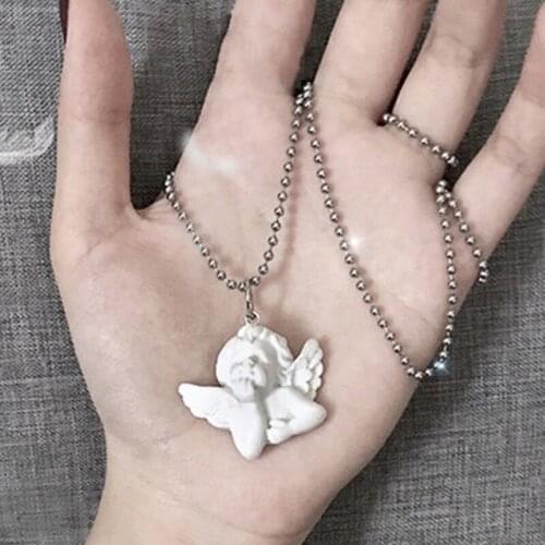 1 Pcs Fashion Necklaces Silver Color Cupid Angel Wings Love God Necklace Lady Charm Jewelry Christmas Valentines Day Gift