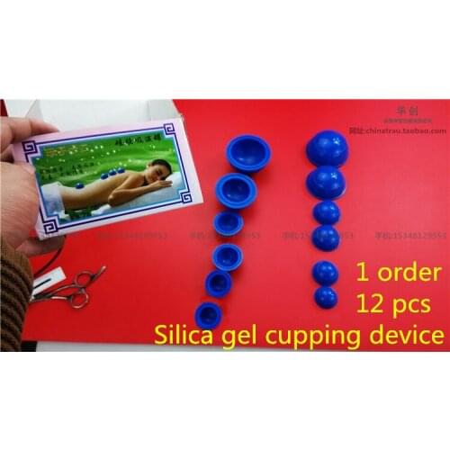 12pc Silicone Suction Cup Medical Vacuum Health Care Tool Silica Gel Cupping Device Hygroscopic Slimming Body Pull Gas Cylinders
