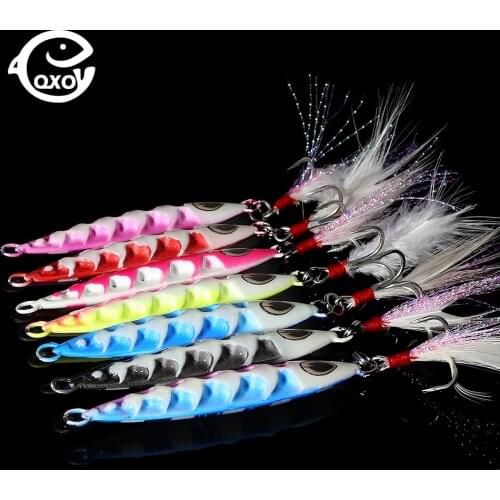 3Pcs/Lot QXO Fishing Lures Jig Metal Squid Vib 20 30 40g Set Winter Goods For Fishing Hard Sinker Jigging Ice Duck Sea Swimbait