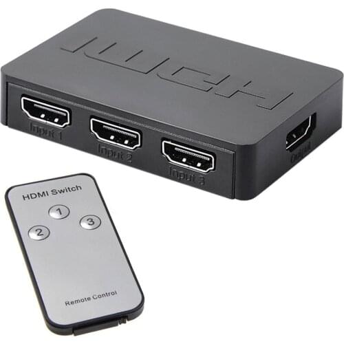 3X1 Hdmi Splitter 3 Port Hub Box Auto Switch 3 In 1 Out Switcher 1080P Hd 1.4 With Remote Control For Hdtv 360 Ps3 Projector