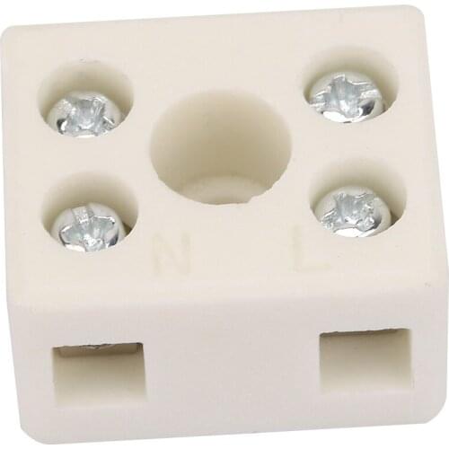 5Pcs High Quality Wire Connector 2 Position 5 Hole Ceramic Wiring Terminal Block Wire Connector