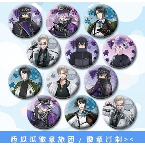 58mm acrylic badges Touken Ranbu Online Kousetsusamonji Hotarumaru Juuzumaru Tsunetsugu Pins icons Brooch