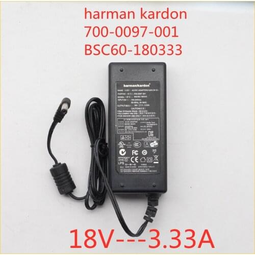 700-0097-001 BSC60-180333 18V-3.33A Adapters Accessories Parts AC/DC Adapters For Harman Kardon 700-0097-001 BSC60-180333 18V