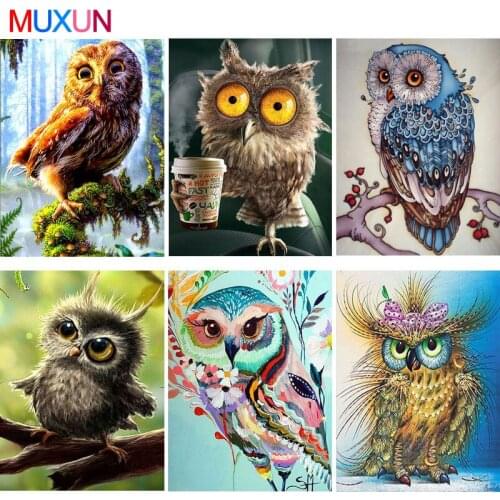 Muxun Full Square/Round Drill 5D Diy Diamond Painting Animal Owl Series 3D Embroidery Cross Stitch 5D Home Decor Gift Rp763