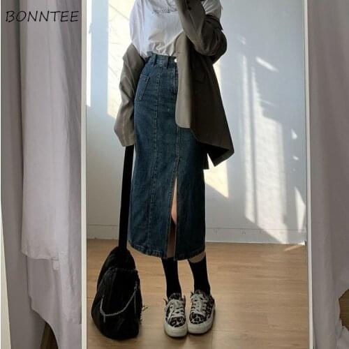 BONNTEE Denim Pencil Skirts