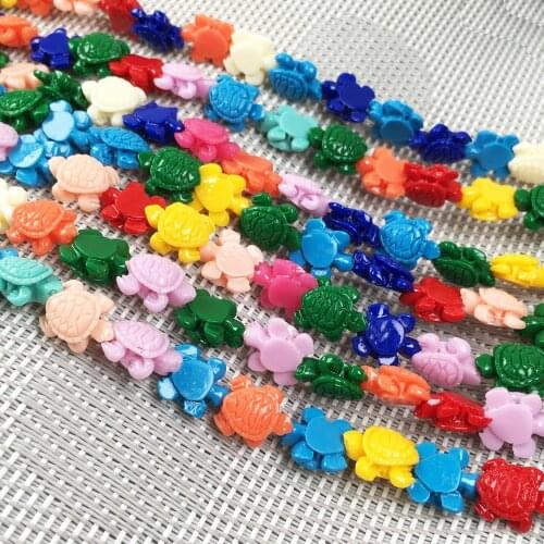 Synthetic Coral Beads Engraving Turtle Pattern Loose Spacer Beads for Jewelry Making Necklace DIY Bracelet Accessories Wholesale