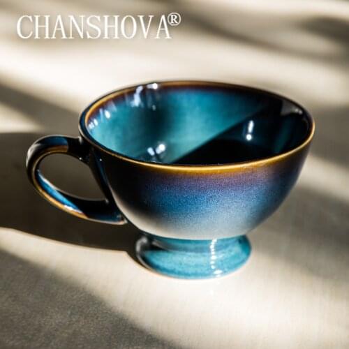 CHANSHOVA 500ml Ceramic Personality Kiln random texture coffee mug Tall feet breakfast cups teacup China porcelain H658