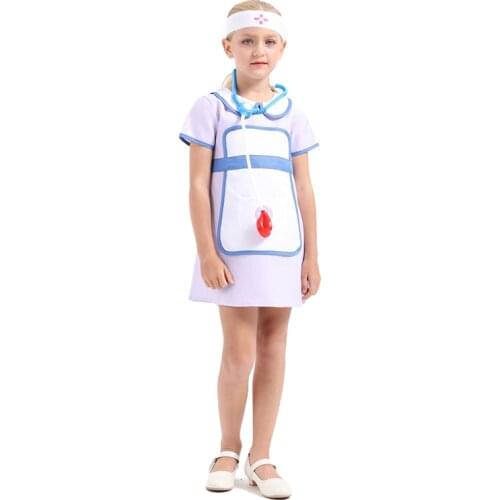 Kids Doctor Nurse cosplay costume Hospital Nurse Work Clothing Suit Uniform Carnival Fancy Party Performance Costumes Toys Sets
