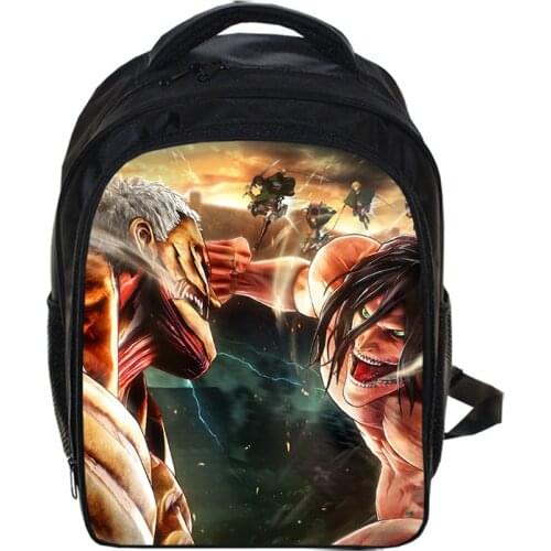 13 Inch Attack On Titan Cartoon Kids Backpack Kindergarten School Bag Children Printing Backpack Girls Boys Mochila