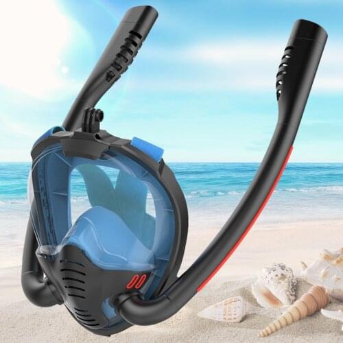 New Double Respirator Diving Mask Scuba Mask Underwater Full Face Snorkeling Mask Adult Kids Swimming Snorkel Diving Equipment