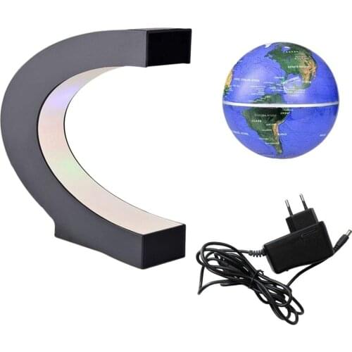 EU Blue Levitation Anti Gravity Globe Magnetic Floating Globe World Map LED Light For Children Gift Home Office Desk Decoration