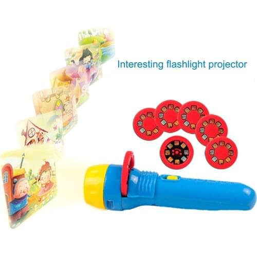 Flashlight Torch Projector Toys Cartoon Pattern Projection Film Toys Baby Gift Sleeping Story Machine Sleeping Light