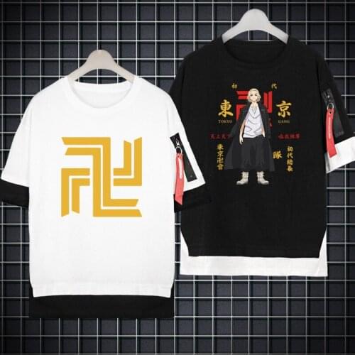 Anime Tokyo Revengers T Shirt Tokyo Revengers Manji Cosplay Short-sleeve Tees Streetwear Male T-shirts Unisex Tops