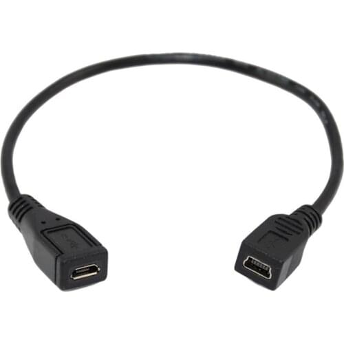 25cm USB 2.0 Mini 5 Pin A Female To Micro 5p Female Socket Short adapter Cable