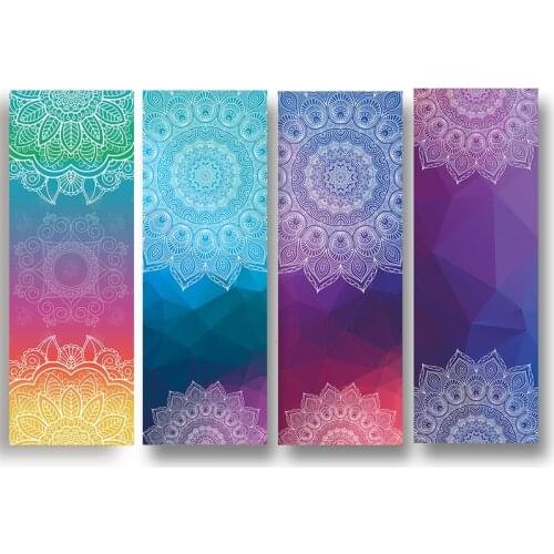 Ladys Yoga Mat Towel Thick Floral Print Foldable Bodybuilding Exercise Mat Indoor Outdoor Sports Equipment 183cm x 63cm