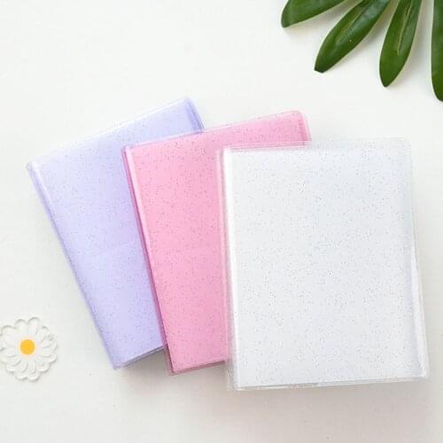 Cute Jelly Color Sequins Photo Album Holds 64 Photos Cute 3 inches Card Bag Fashion Lovely Photo Holder Ins New Photo Album