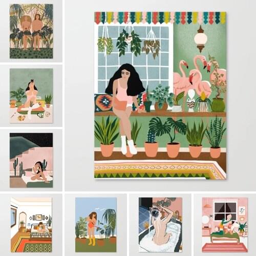 Modular Wall Art Northern Europe Home Decor Canvas Painting Print Character Pictures Nudist Posters For Bedroom No Frame Artwork
