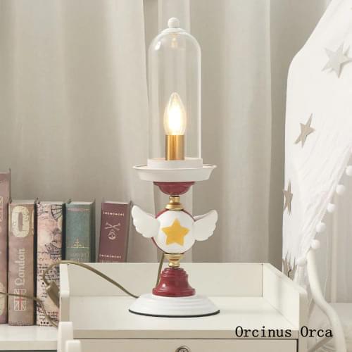 Cartoon creativity beautiful candle table lamp Girl Bedroom childrens room bedside lamp Princess lovely decorative table lamp