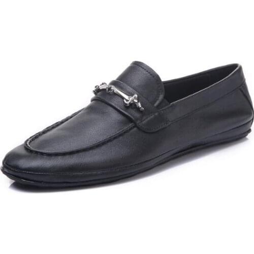 New summer Driving Shoe Breathable soft genuine leather shoes for men flats walking shoe MenS Shoes slip on Casual Shoes