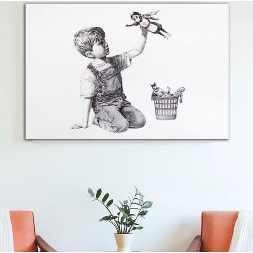 Banksy Game Changer Nurse Tribute Canvas Painting Posters and Prints Wall Art Pictures Cuadros for Living Room Bedroom framed