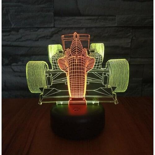 7 color change Table Led Night Light racing car 3d Lamp Colorful Touch Charging Led Visual 3d Gift Night Light