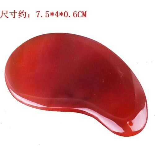 Natural Chinese Red Agate Guasha Face Red Jade Marrow Guasha Tablets Jade Massage Beauty Container