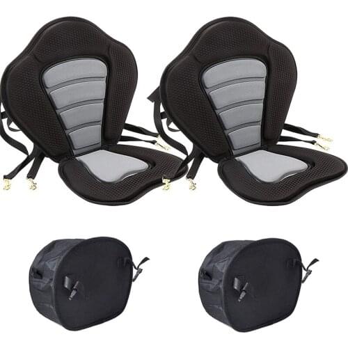 NEW-2 Pack Marine Kayak Seat Padded Deluxe Canoe Seat Comfortable Backrest Support with Detachable Back Storage Bag