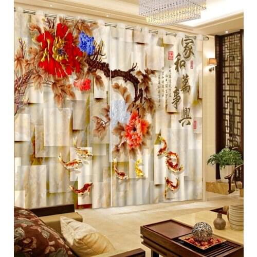 Windows curtains new stereoscopic pattern blackout curtains for the bedroom