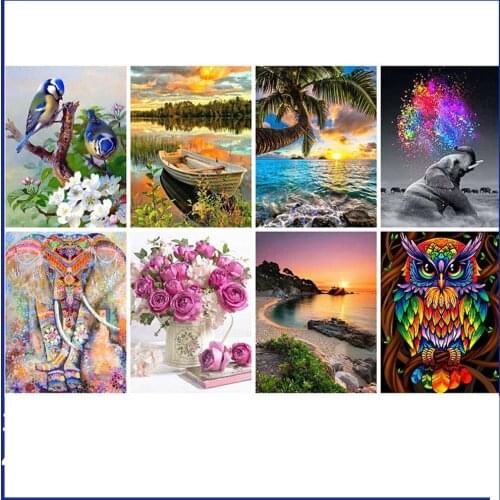 PDMDOG Full Square Round Diamond Painting Landscape 5D DIY Diamond Embroidery Mosaic Animal Russian Overseas Warehouse