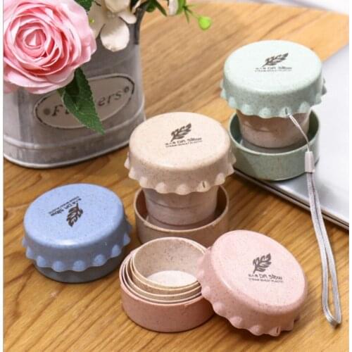 Portable Straw Wheat Plastic Telescopic Drinking Collapsible Folding Cup Office Coffee Tea Cups Travel Camping Compression Cup