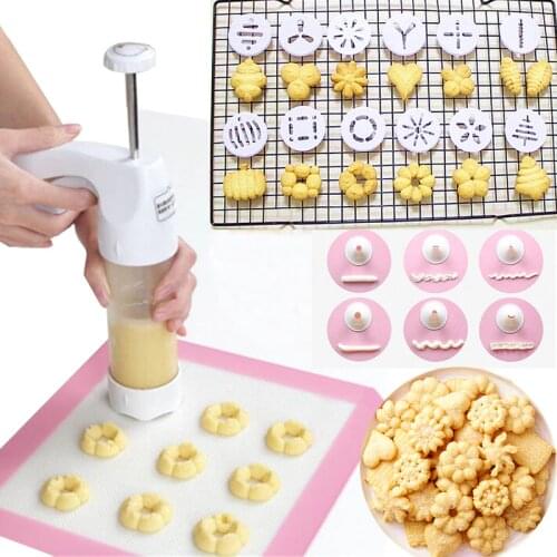 Cookie Press Gun 12 Flower Mold 6 Pastry Tips Baking pastry Tools Biscuit Cutter DIY Cookie Mold Machine Cake Tools