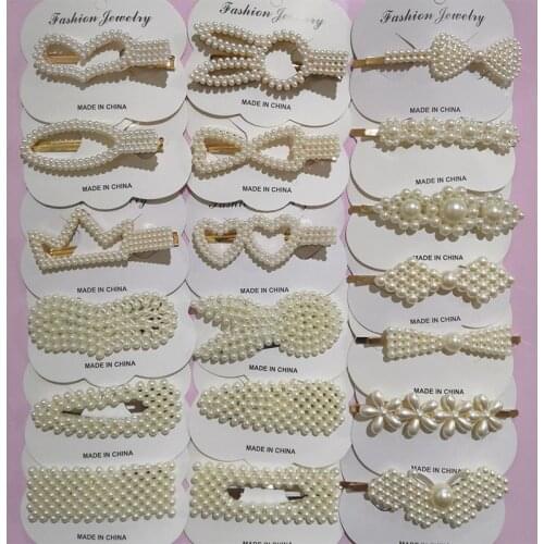 Random Selected 10pcs/lot Atificial Pearl Hair Clips Women Girl Hairpins Hairdressing Accessories