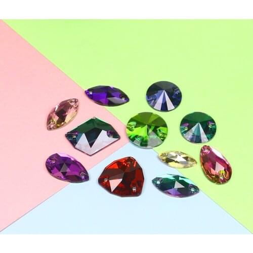 Mix colorful shape 15-20mmCrystal Sew On Rhinestones Beads Sewing rhinestone strass Beads For Dress Making Jewelry Decoration