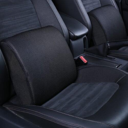 Universal Car Seat Support Cushion Back Chair Back Black 3D Mesh Cover and Memory Foam Core Pillow