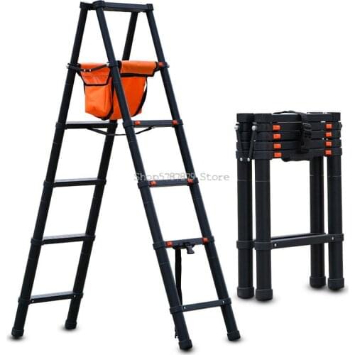 Thickened Aluminum Alloy Double Ladder Engineering Ladder Multi-function Elevator Can Walk The Herringbone Ladder Decoration Tel