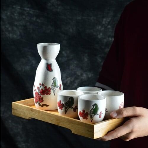 Japanese sake liquor ceramic wine set home restaurant hot bottle warm Chinese white wine pot cup barware stoup